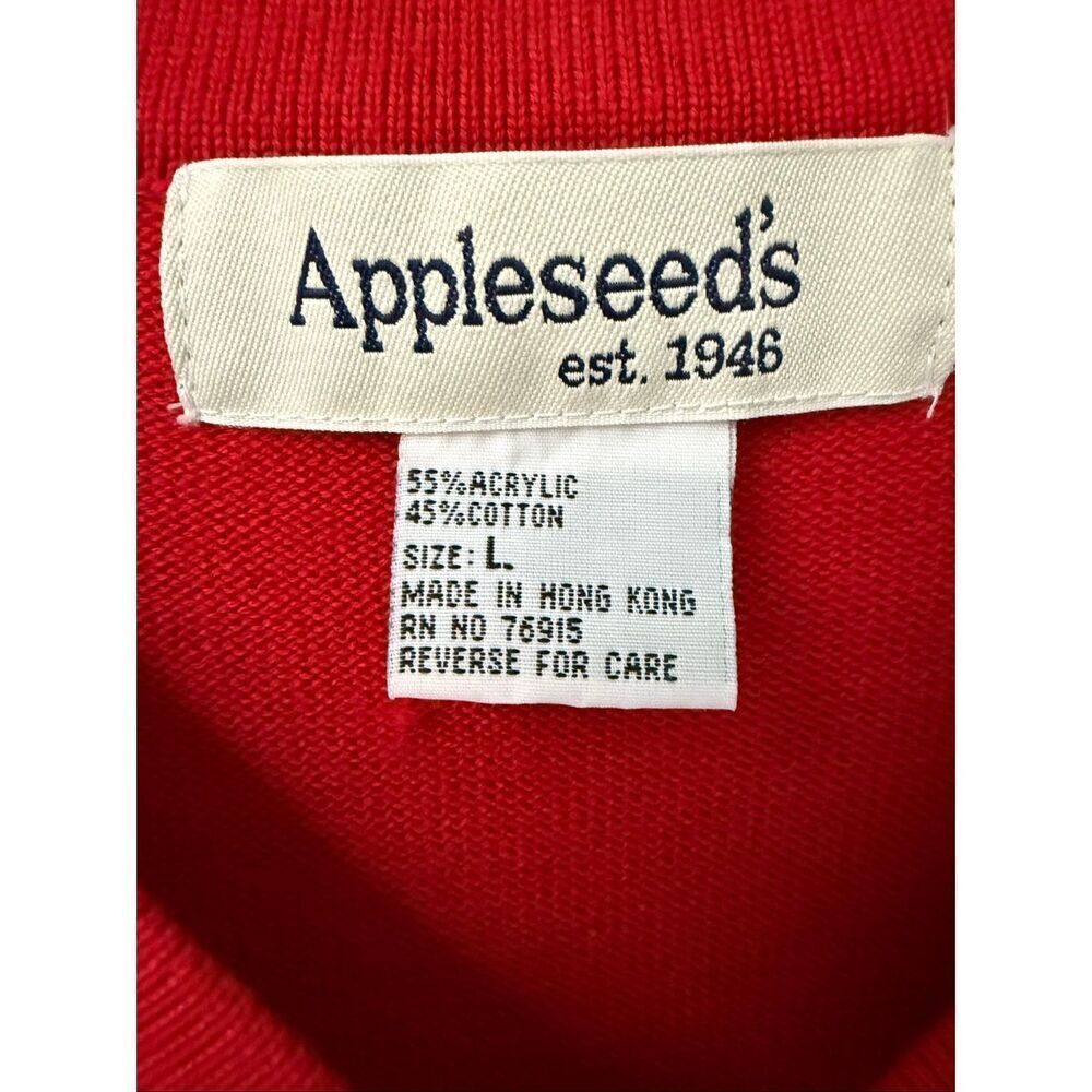 Vintage Appleseed’s Red V-neck Sweater Size L - Picture 5 of 8